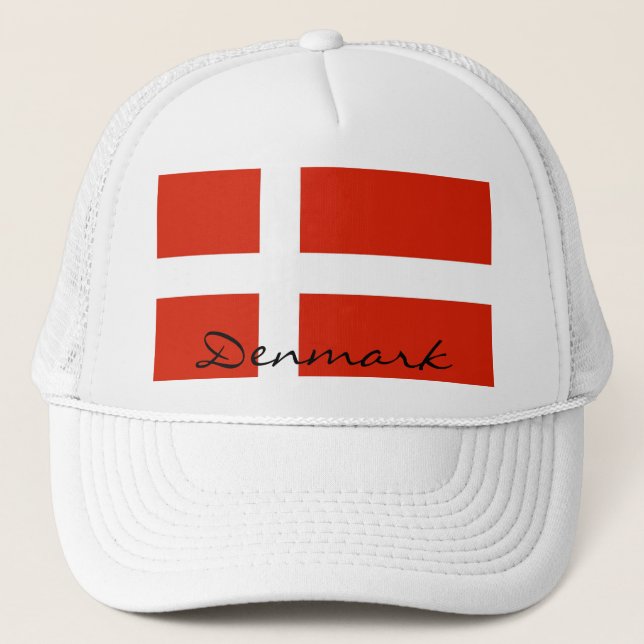 Dannebrog, Staatsflagge von Dänemark Truckerkappe (Vorderseite)