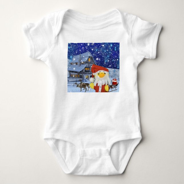 Danny Duck als Santa am Nordpol Baby Bodysui Baby Strampler (Vorderseite)