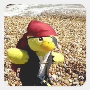 Danny Duck der Pirat  Quadratischer Aufkleber