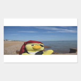 Danny Duck der Pirat rechteckiger Aufkleber