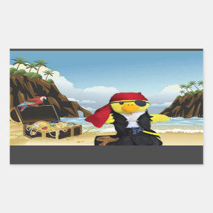 Danny Duck der Pirat Rechteckiger Aufkleber