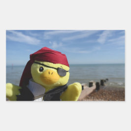 Danny Duck, der rechteckige Aufkleber für Piraten