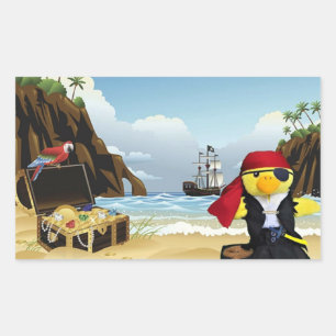 Danny Duck, der rechteckige Aufkleber für Piraten