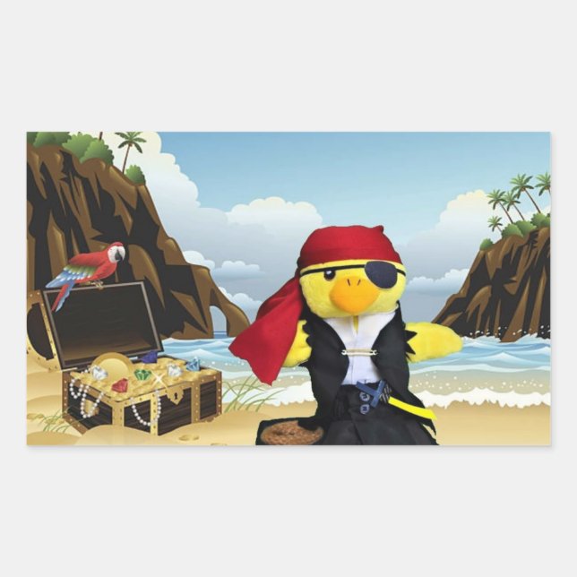 Danny Duck, der rechteckige Aufkleber für Piraten (Vorderseite)