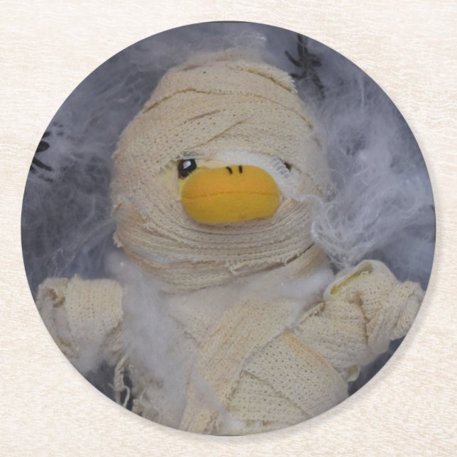 Danny Duck, die Mummy Runder Pappuntersetzer (Vorderseite)