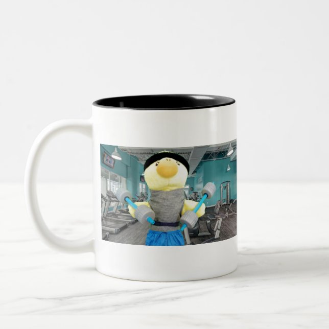 Danny Duck im Gym Zweifarbige Tasse (Links)