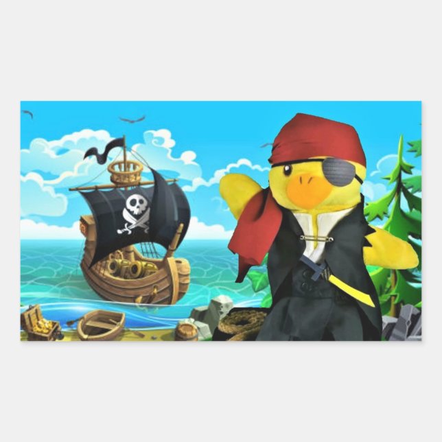 Danny Duck le pirate Sticker rectangulaire (Devant)