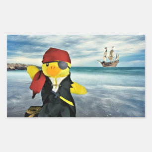 Danny Duck le pirate Sticker rectangulaire