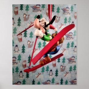 Danny Duck Santa. Ornement pour sapin Affiche