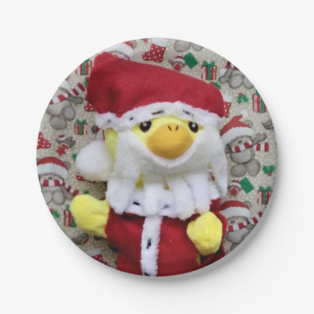 Danny Duck Santa. Pappteller (Vorderseite)
