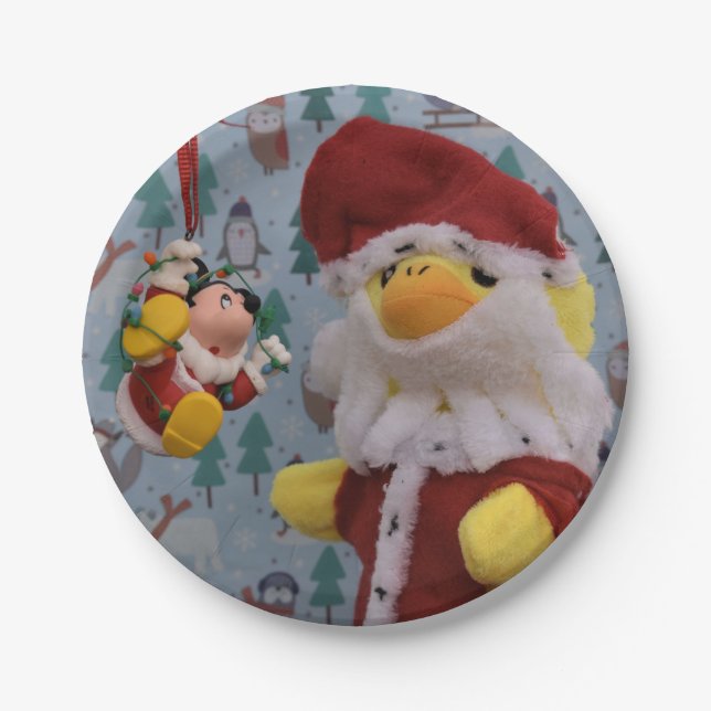 Danny Duck Santa. Pappteller (Vorderseite)
