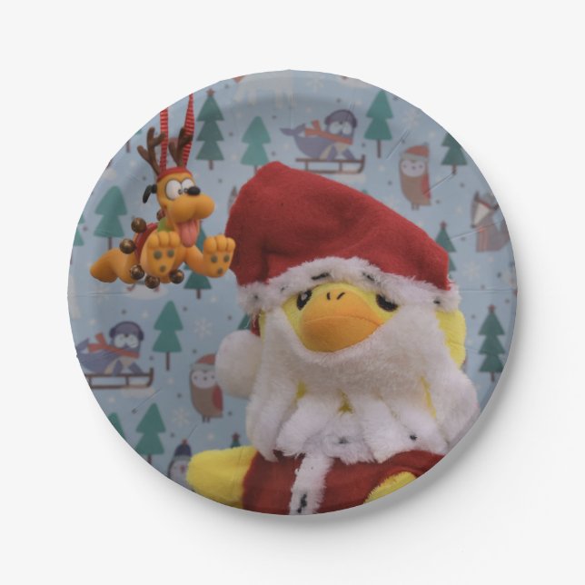 Danny Duck Santa. Pappteller (Vorderseite)
