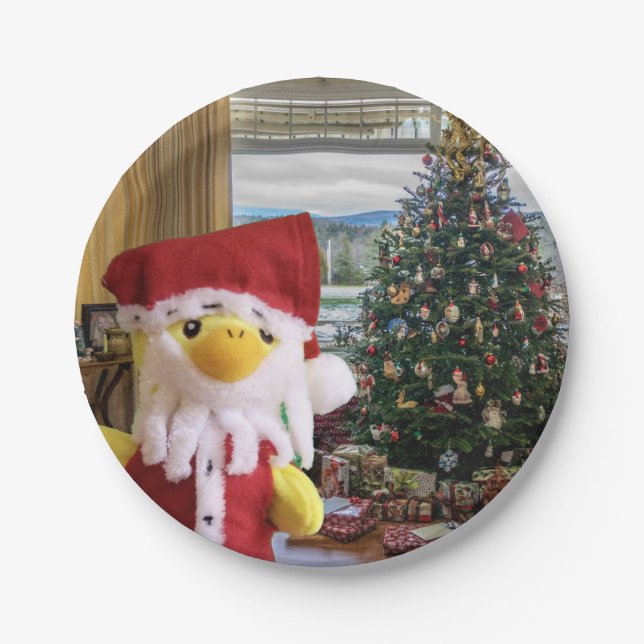 Danny Duck Santa. Pappteller (Vorderseite)