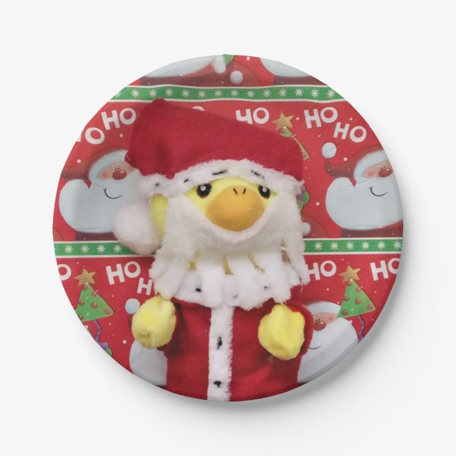 Danny Duck Santa. Pappteller (Vorderseite)