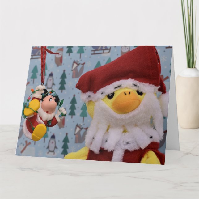 Danny Duck Santa Weihnachtskarte Karte (Vorderseite)