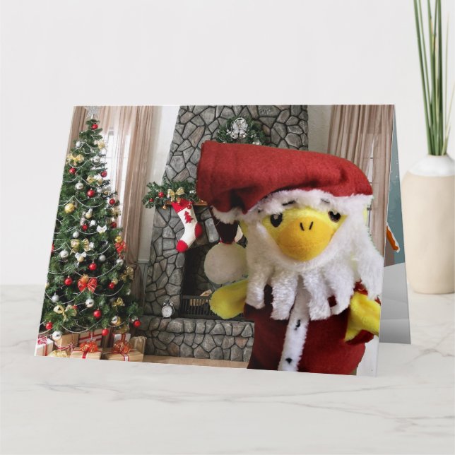 Danny Duck Santa Weihnachtskarte Karte (Vorderseite)