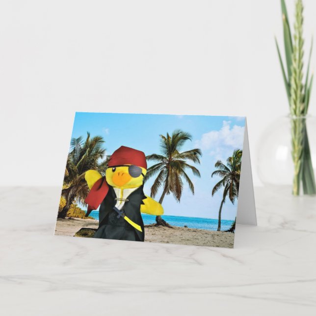 Danny Duck the Pirate Birthday Card Karte (Vorderseite)