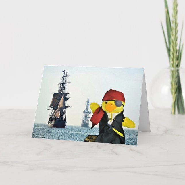 Danny Duck the Pirate Birthday Card Karte (Vorderseite)