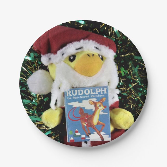 Danny Duck Weihnachtsmann.   Pappteller (Vorderseite)