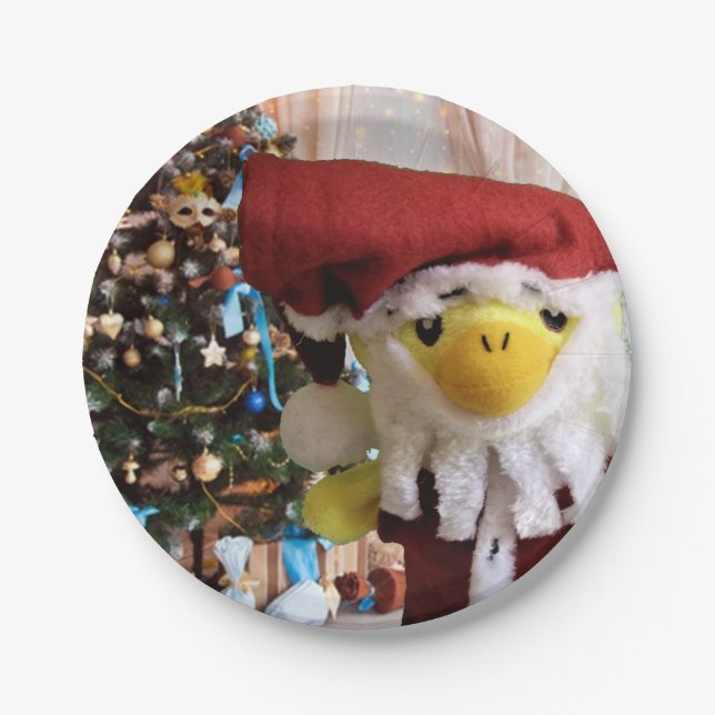 Danny Duck Weihnachtsmann.   Pappteller (Vorderseite)