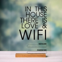 Dans cette maison il ya l'amour et WiFi Wall Art