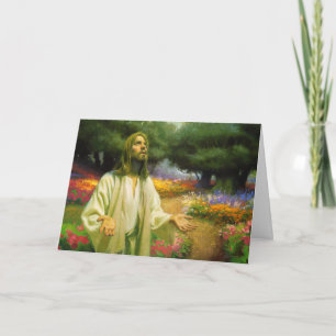 Dans La Carte De Salutation Du Jardin