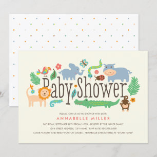 Dans la jungle Baby shower Invitation