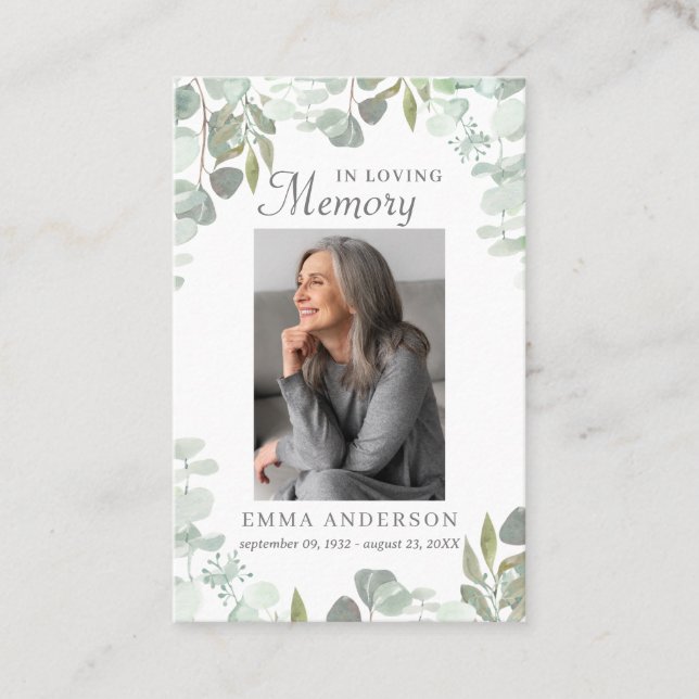 Dans la mémoire aimante | Carte de prière funérair (Devant)