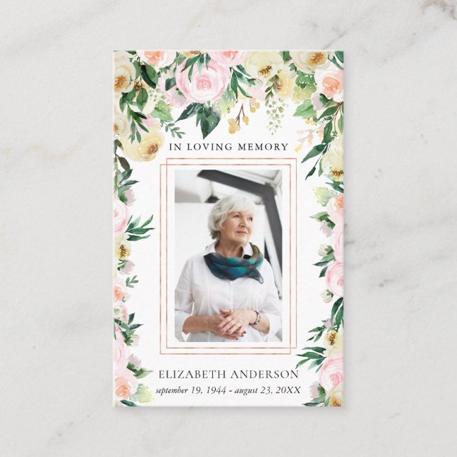 Dans la mémoire aimante | Carte de prière funérair (Devant)