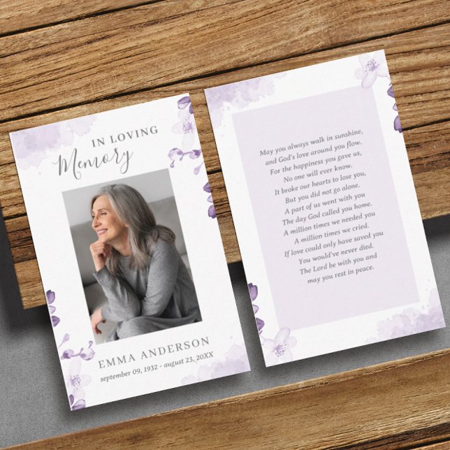 Dans la mémoire aimante | Carte de prière funérair (Créateur téléchargé)