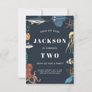 Dans La Mer Invitation Anniversaire Pour Enfants