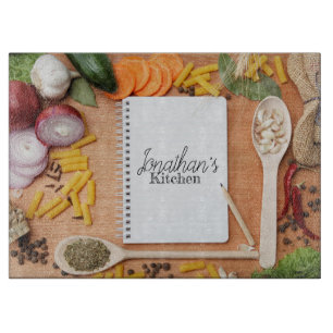 Dans la planche à découper de la cuisine