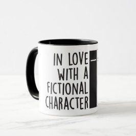 Dans l'amour avec une tasse de café de caractère