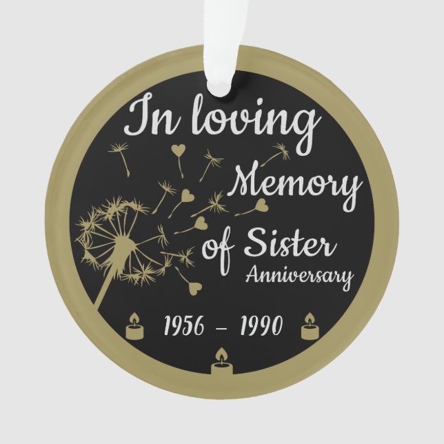 Dans l'amour Mémoire de la mort Anniversaire Soeur (devant)
