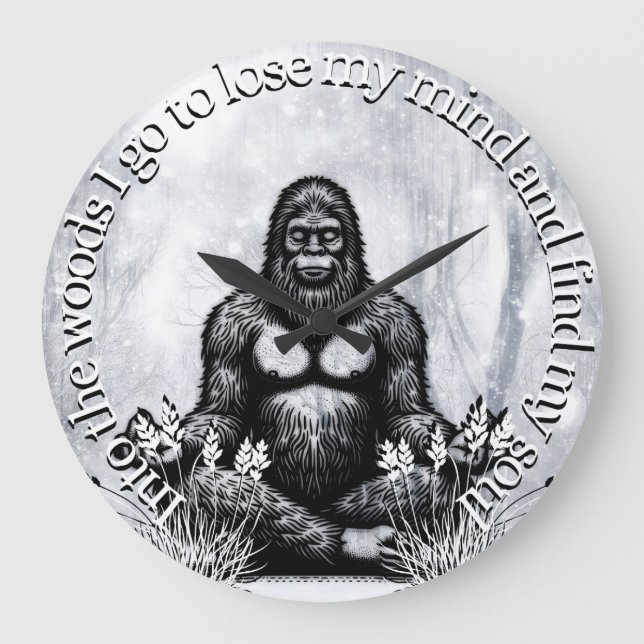 Dans Le Bois Je vais Wall Horloge "Sasquatch" (Recto)