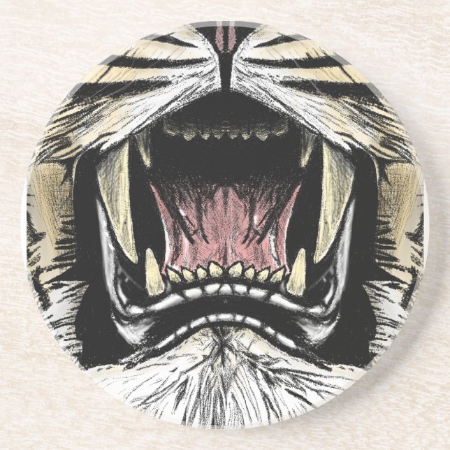 Dans le dessous de verre de la bouche du lion (Devant)