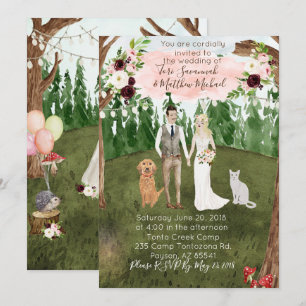 Dans Le Faire-part de mariage Forêt -Personnalisé 