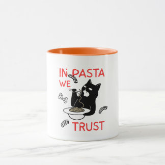Dans les pâtes nous croyons – Mug drôle pour amate