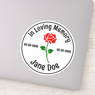 Dans Love Memory Rose Custom Cut Vinyl Sticker