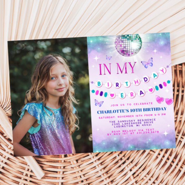 Dans mon âge d'anniversaire Invitation photo - Ado (In My Birthday Era Photo Invite - Teen In My Birthday Era Photo Invite - Teen Birthday)