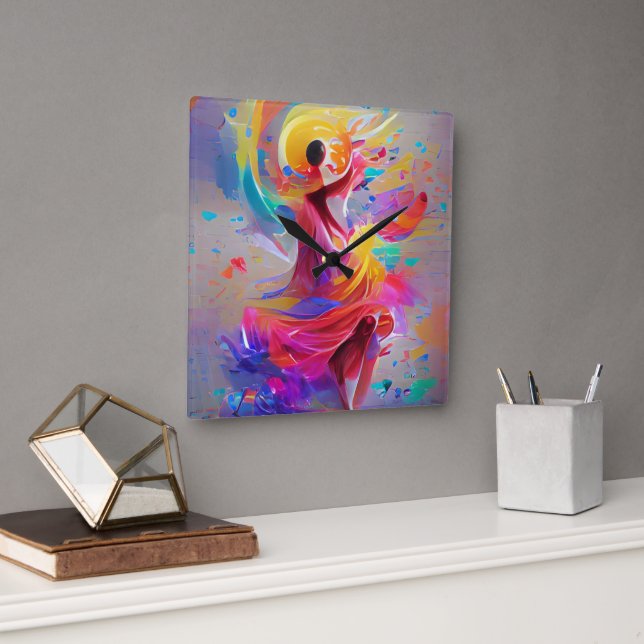 Dans of Joy Watch Quadratische Wanduhr (Büro)