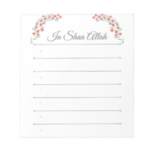 Dans Shaa Allah bloc-notes islamique