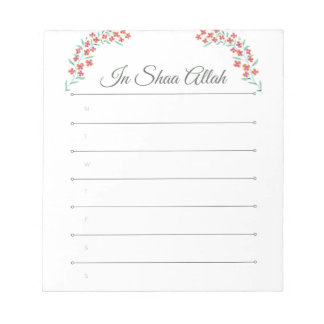 Dans Shaa Allah bloc-notes islamique