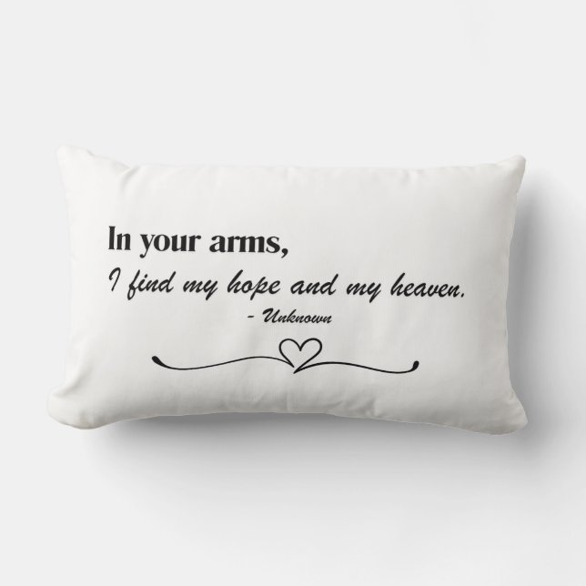 "Dans Vos Bras" Coussin décoratif Script Amour (Recto)