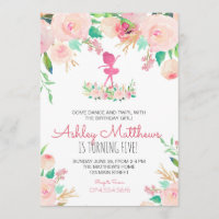 Danse anniversaire, ballerine, invitation d'annive