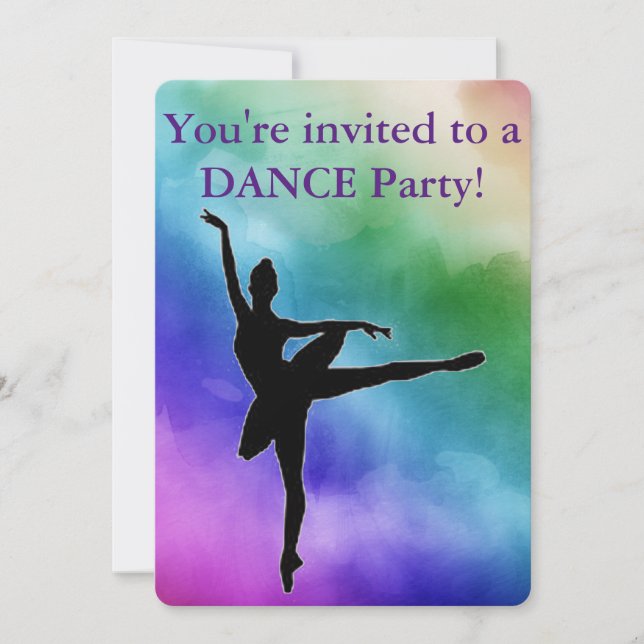 Danse aquarelle Anniversaire Invitations (Devant)