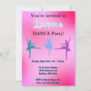 Danse Ballerina Anniversaire Fête Invitation