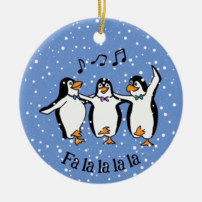 Danse Chanter Penguins Design Ornement en céramiqu (Devant)
