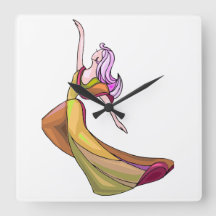 Danse colorée Horloge murale Abstraite