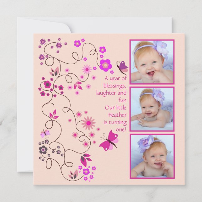 Danse de fleur - invitation de photo (Devant)